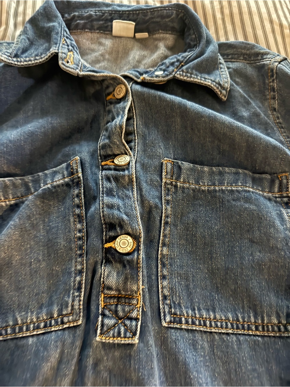 Classic Women's Dark Blue Denim Jeans Dress-Gap